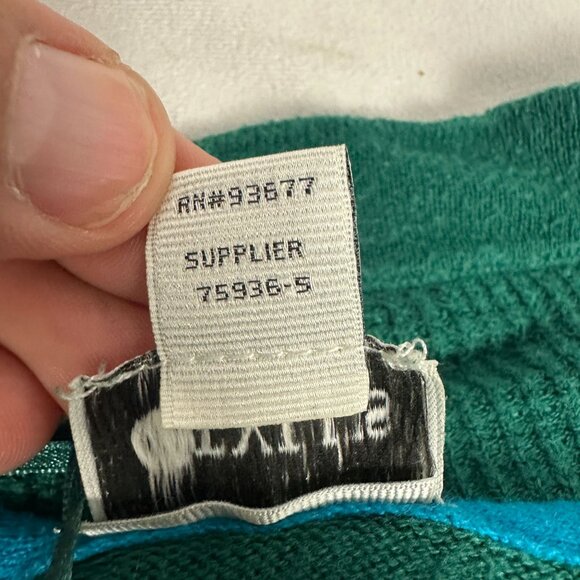 Stylus Womens XL Green Open Front Cardigan Sweater Black Elbow Patches Knit - Picture 6 of 12